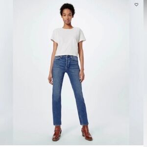 RE/DONE High Rise Ankle Crop Stretch Button Fly In Mid 70’s Wash New With Tags